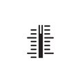 Thermometer scale vector icon, close-up indicator of measurement isolated symbol line outline design clipart