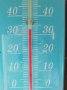 Thermometer showing 32 degrees Celsius