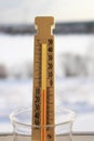 Thermometer shows below zero Royalty Free Stock Photo