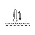 Thermometer sign. liquid temperature measurement icon. Control temp water or oil. Vector illustration. EPS 10.