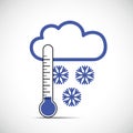 Thermometer and snow winter icon