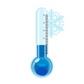 Thermometer with snowflakes. Cold weather. Vector illustration