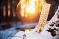 Thermometer with sub-zero temperatures Royalty Free Stock Photo