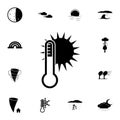 thermometer and sun icon. Detailed set of weather icons. Premium graphic design. One of the collection icons for websites, web des