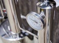 Thermometer for temperature control on a distiller Royalty Free Stock Photo