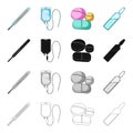 Thermometer, temperature, dropper, and other web icon in cartoon style.Medicine, hospital, polyclinic, icons in set