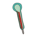 thermometer with temperature scale in colors