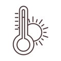 Thermometer temperature weather or climate line icon style