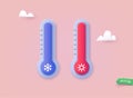 Thermometer for testing the temperature. 3D Web Vector Illustrations