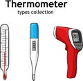 thermometer types collection vector illÃ¼stration set Royalty Free Stock Photo