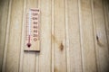 Thermometer on wall of sauna