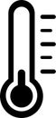 Thermometer Warm cold Symbol. Weather Sign. Temperature measurement equipment icon. Temperature Scale Symbol. single object