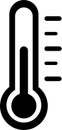 Thermometer Warm cold Symbol. Weather Sign. Temperature measurement equipment icon. Temperature Scale Symbol. single object