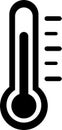 Thermometer Warm cold Symbol. Weather Sign. Temperature measurement equipment icon. Temperature Scale Symbol. single object