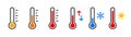 Thermometer, weather icon. Temperature thermometer icon collection. Weather thermometer icon or sign