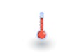 Thermometer, weather or medicine equipment isometric flat icon. 3d vector