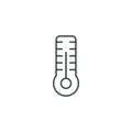 Thermometer, weather or medicine equipment thin line icon. Linear vector symbol