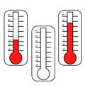 thermometers at different levels, donation for fundraise or charity goals