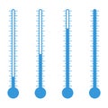 Thermometers in flat style and thermometer icon, Medical thermometer Icon