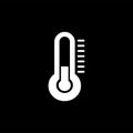 Thermometers Icon On Black Background. Black Flat Style Vector Illustration