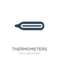 thermometers icon in trendy design style. thermometers icon isolated on white background. thermometers vector icon simple and