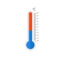 Thermometers measuring heat and cold, vector illustration