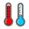 Thermometers measuring heat and cold