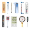 Thermometers showing temperature in celcius icon Royalty Free Stock Photo