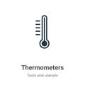 Thermometers vector icon on white background. Flat vector thermometers icon symbol sign from modern tools and utensils collection