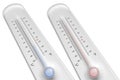 Thermometers on white background