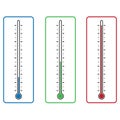 Thermometers on white background vector