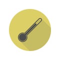 thermometry long shadow icon. Simple glyph, flat vector of web icons for ui and ux, website or mobile application Royalty Free Stock Photo