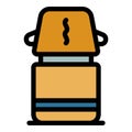 Thermos container icon vector flat