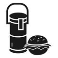 Thermos drink burger lunch icon, simple style