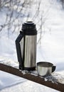 Thermos with hot tea