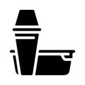thermos and lunchbox glyph icon vector illustration Royalty Free Stock Photo