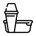 thermos and lunchbox line icon vector illustration Royalty Free Stock Photo