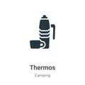 Thermos vector icon on white background. Flat vector thermos icon symbol sign from modern camping collection for mobile concept Royalty Free Stock Photo