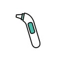 Thermoscan, fever screening line icon, vector illustration Royalty Free Stock Photo