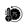Thermostat black glyph icon
