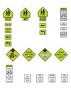 Official United States school area traffic signs. Royalty Free Stock Photo