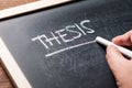 Thesis Word on Blackboard Royalty Free Stock Photo