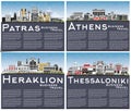 Thessaloniki, Athens, Heraklion and Patras Greece City Skylines Set