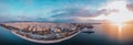 Thessaloniki drone panoramic view of the city and waterfront paralia, Greece Royalty Free Stock Photo