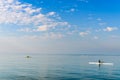 Water sports and rowing training on Aegean Sea, Thessaloniki, Greece