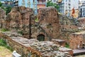 Ruins of Roman Forum in the center of city of Thessaloniki, Central Macedonia, Greece. Gal Royalty Free Stock Photo