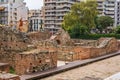 Ruins of Roman Forum in the center of city of Thessaloniki, Central Macedonia, Greece. Gal Royalty Free Stock Photo