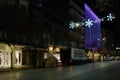 Thessaloniki, Greece Bershka brand shipment boxes unloading truck at night.