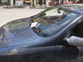 Thessaloniki, Greece Car parking fine penalty charge on windshield.