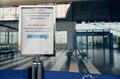 Sign Entrance Closed at Thessaloniki Airport